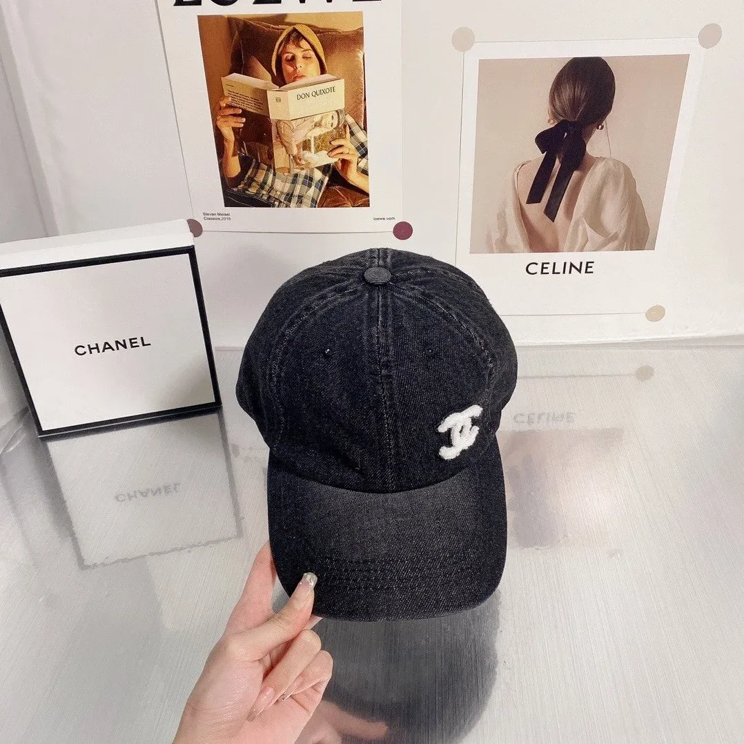 Chanel CC Logo Baseball Cap White