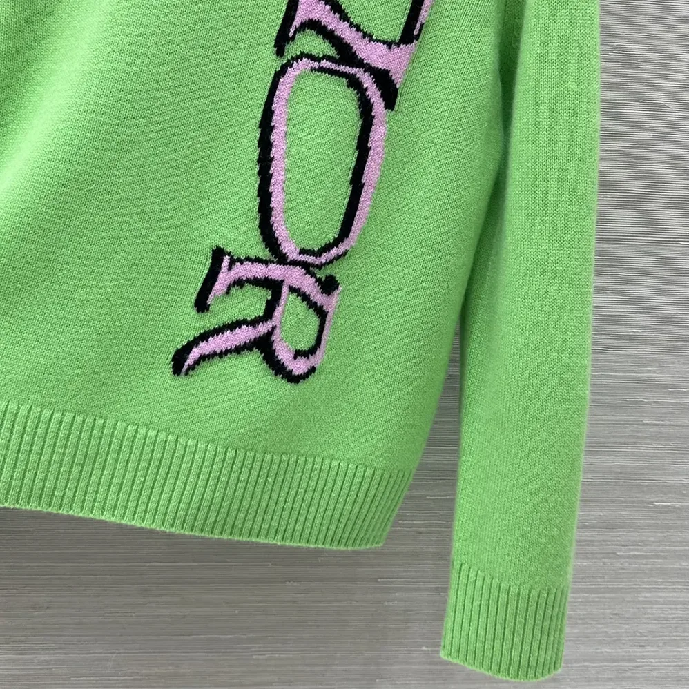 Dior DIOR AND LEWIS HAMILTON Sweater Green Virgin Wool and Cashmere Intarsia for Men