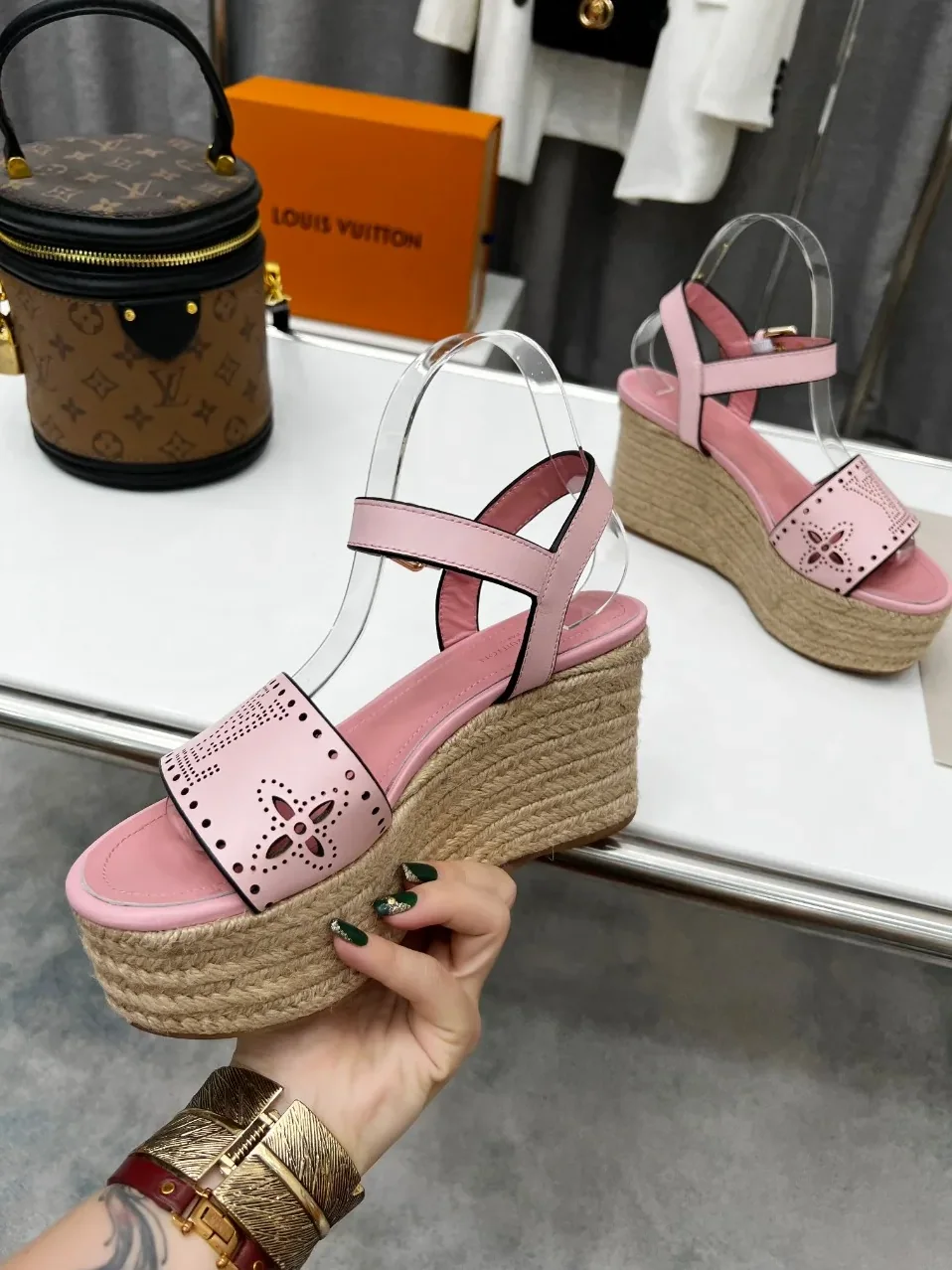 Louis Vuitton Starboard Wedge Sandal Pink for Women