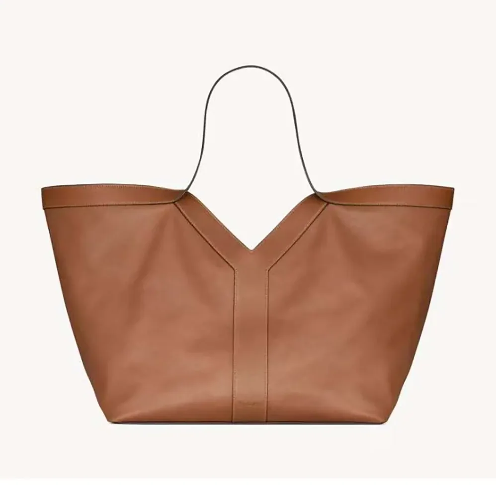Saint Laurent YSL Y Tote in Leather for Women in Brown