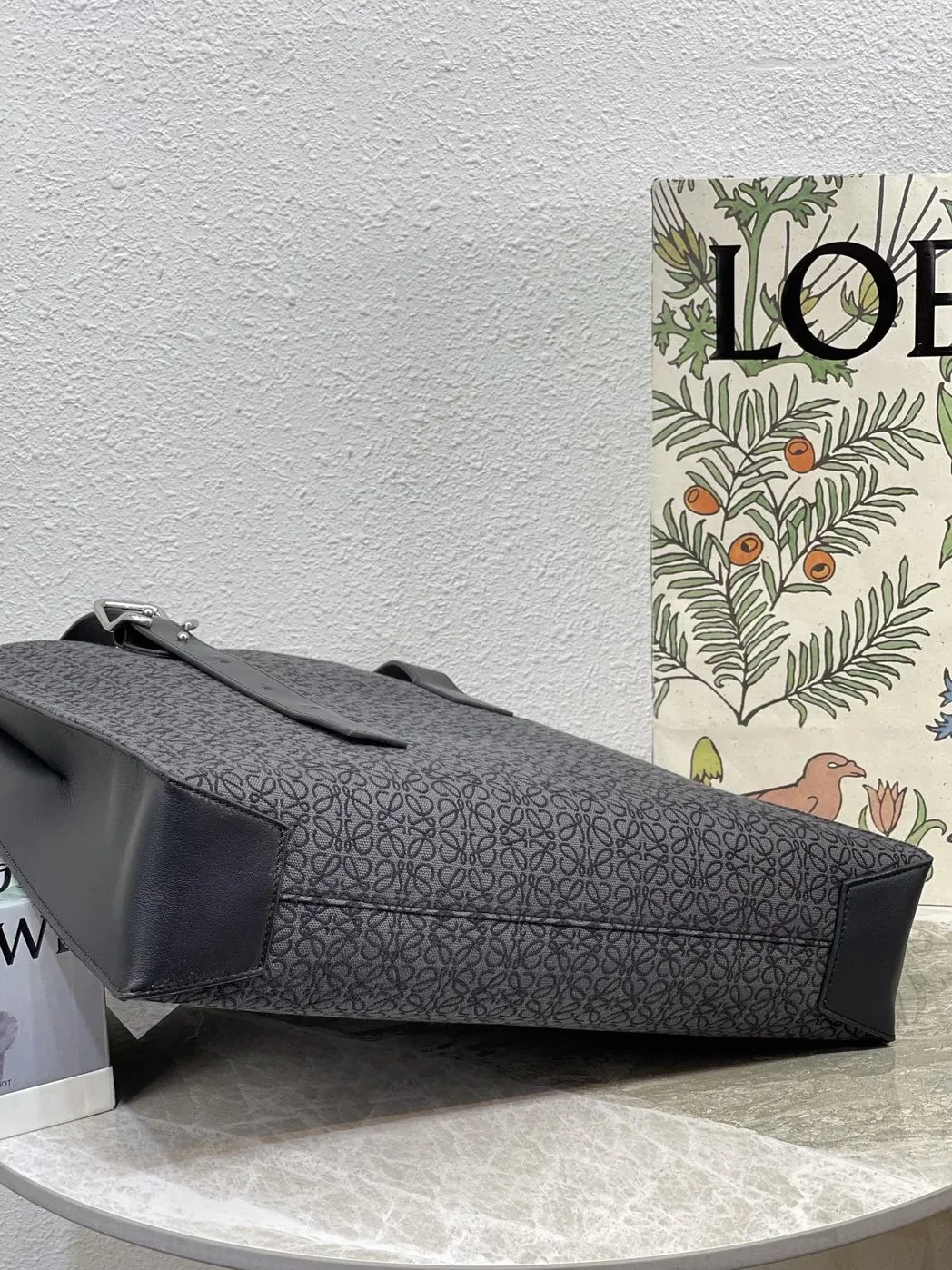 Loewe Buckle Horizontal Tote In Anagram Jacquard Black / B692K96X02