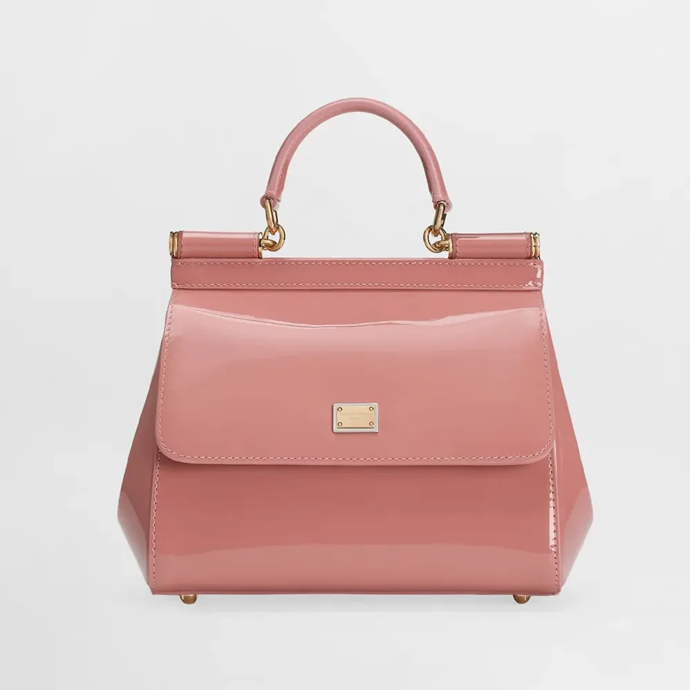 Dolce Gabbana D&G Small Sicily Handbag in Patent Leather for Women in Pink