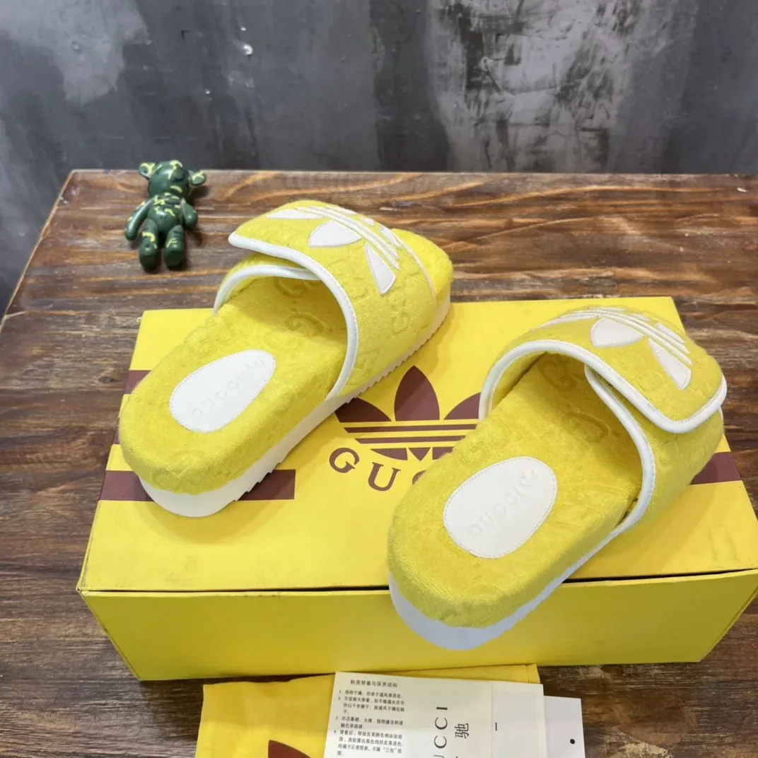 Gucci x Adidas Sandal With Platform And GG Yellow for Men Gucci x Adidas Sandal With Platform And GG Yellow for Men