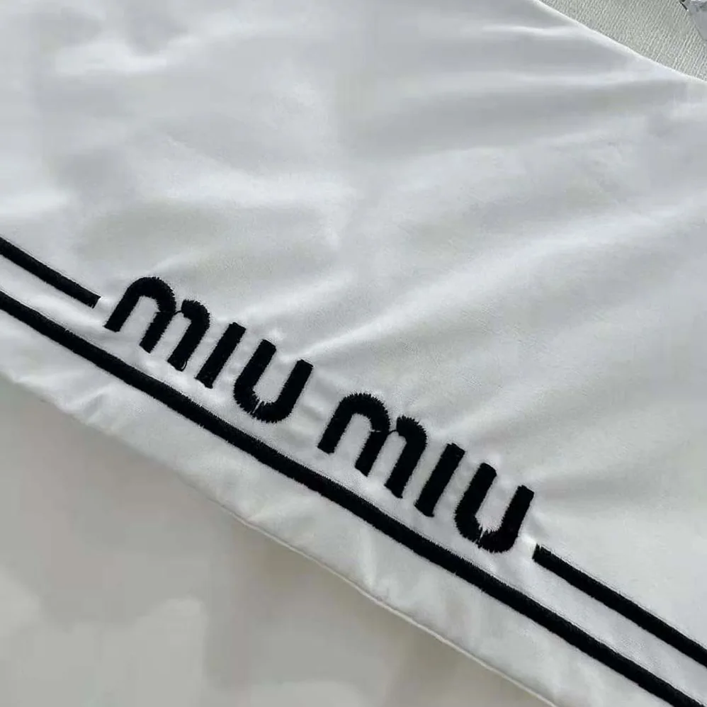 Miu Miu Sailor Poplin Dress with Embroidered Logo for Women