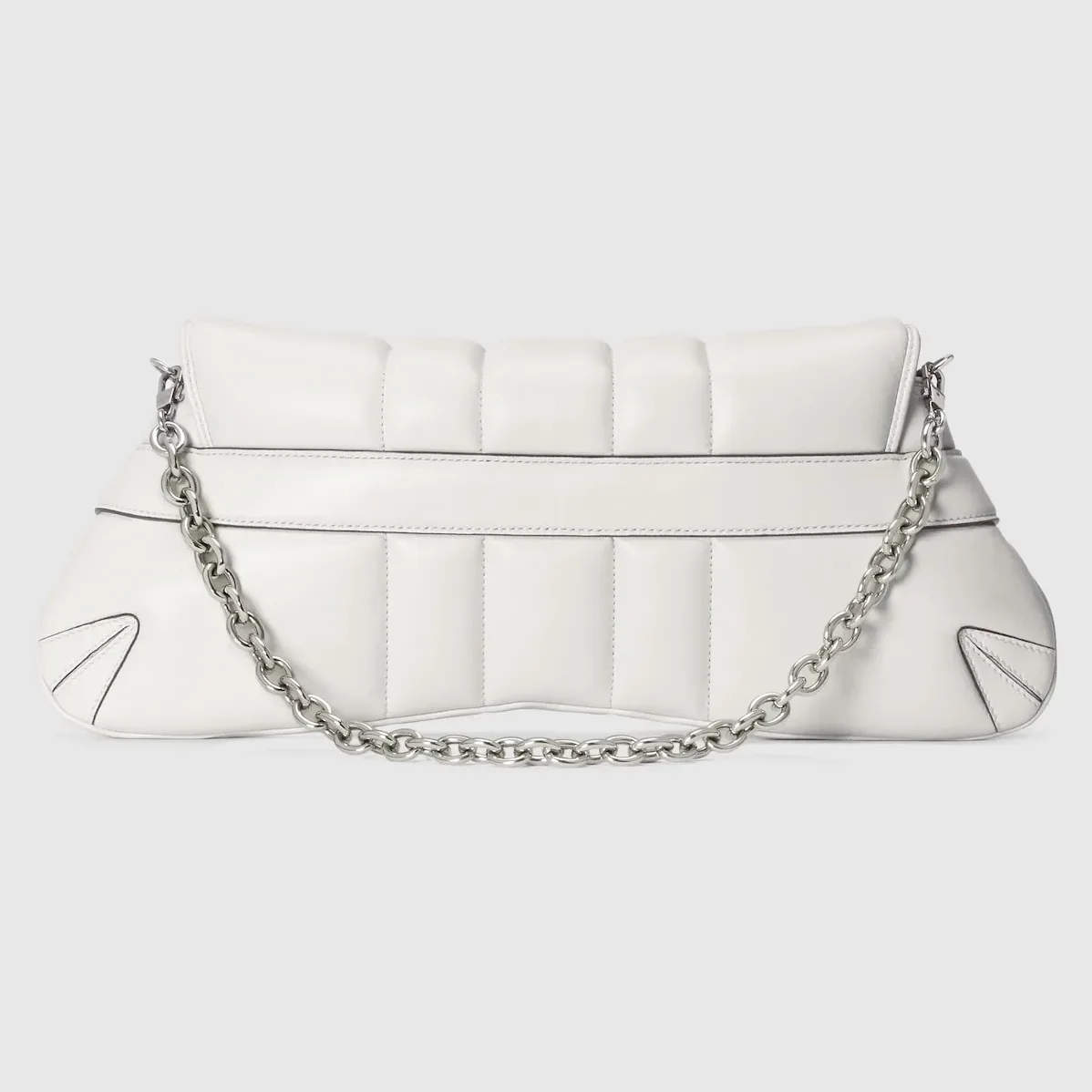 Gucci Horsebit Chain Medium Shoulder Bag White 15 Inches/
