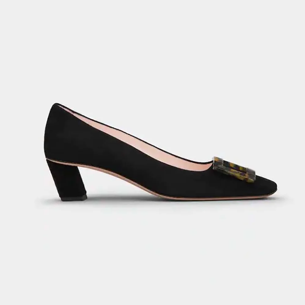 Roger Vivier Belle Vivier Turtle Buckle Pumps in Suede for Women
