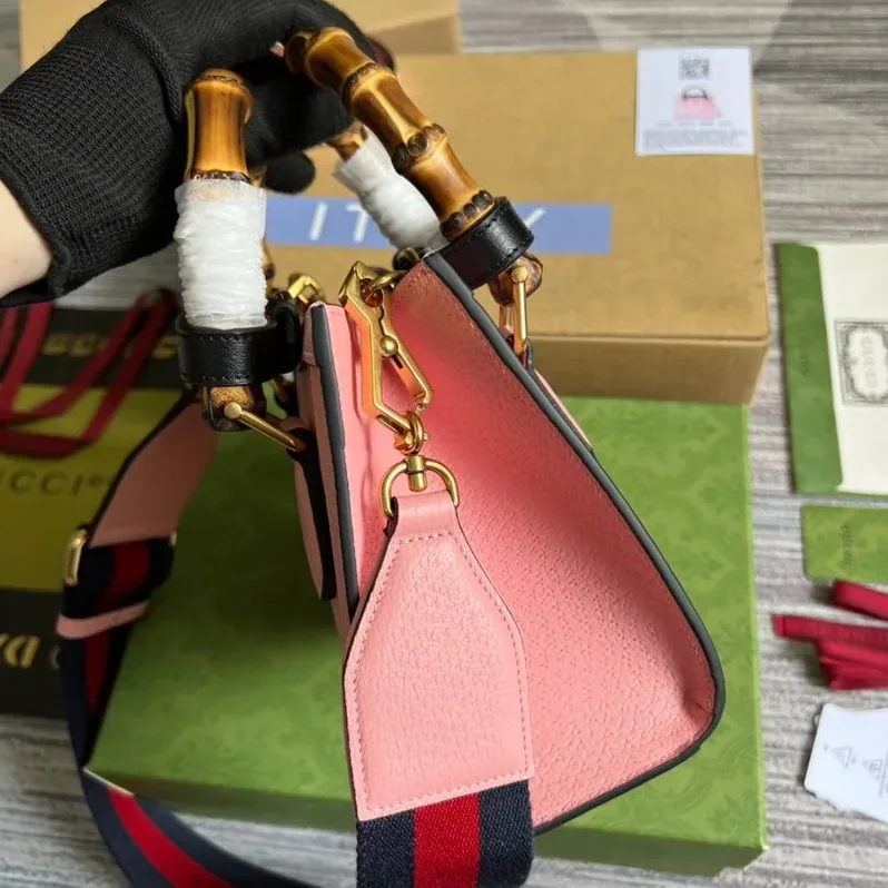 Gucci Diana Mini Tote Bag in Pink Gold Hardware