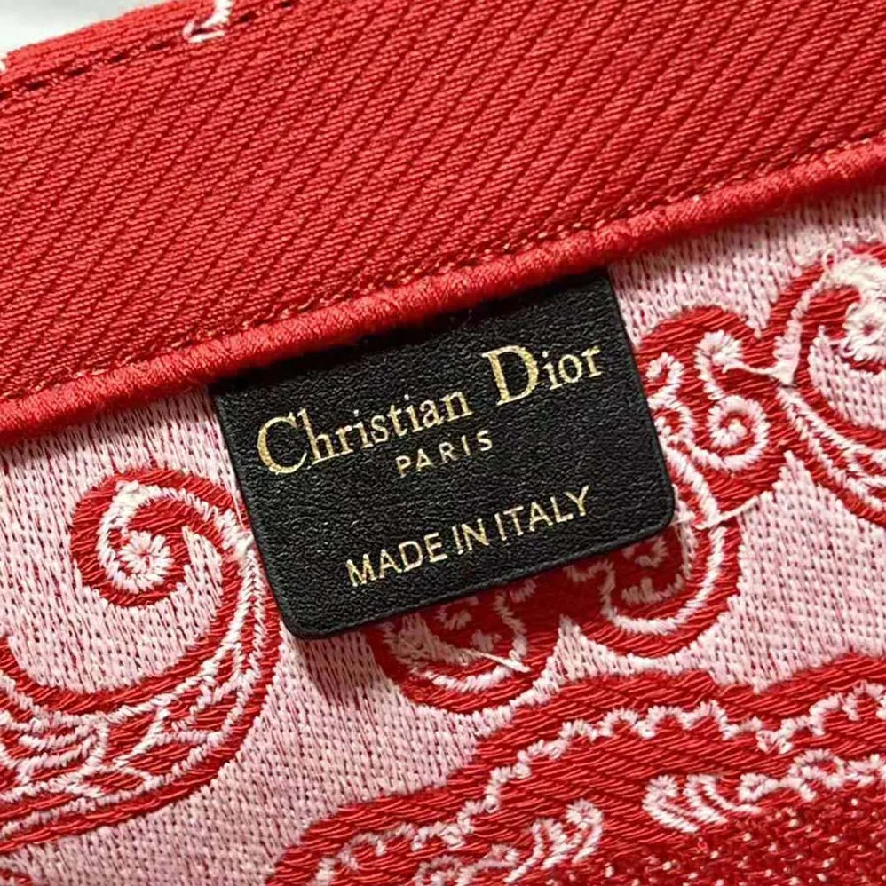 Dior Medium Dior Book Tote White and Red Dior Bandana Embroidery for Women Dior Medium Dior Book Tote White and Red Dior Bandana Embroidery for Women