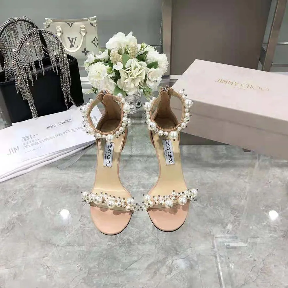 Jimmy Choo Maisel 100 Ballet Pink Nappa Leather Sandals for Women Jimmy Choo Maisel 100 Ballet Pink Nappa Leather Sandals for Women