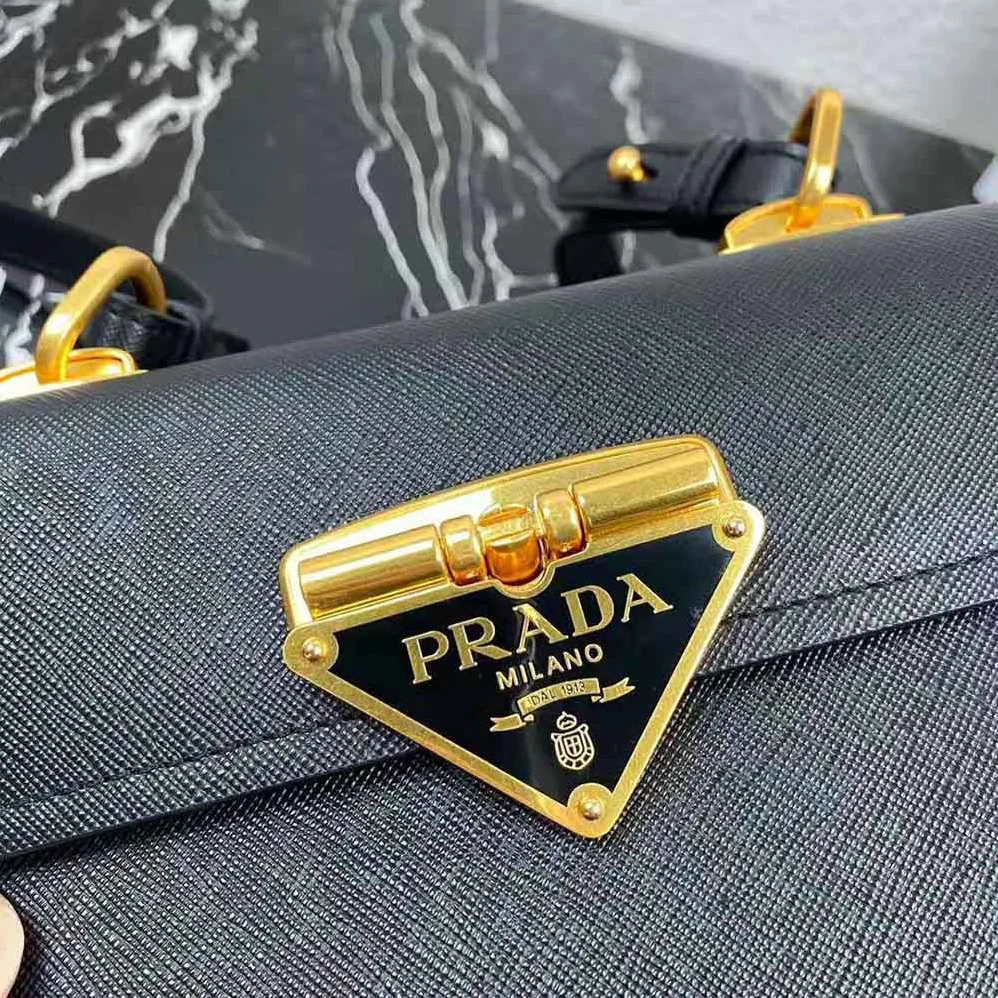 Prada Saffiano Leather Prada Symbole Bag for Women in Green Prada Saffiano Leather Prada Symbole Bag for Women in Green