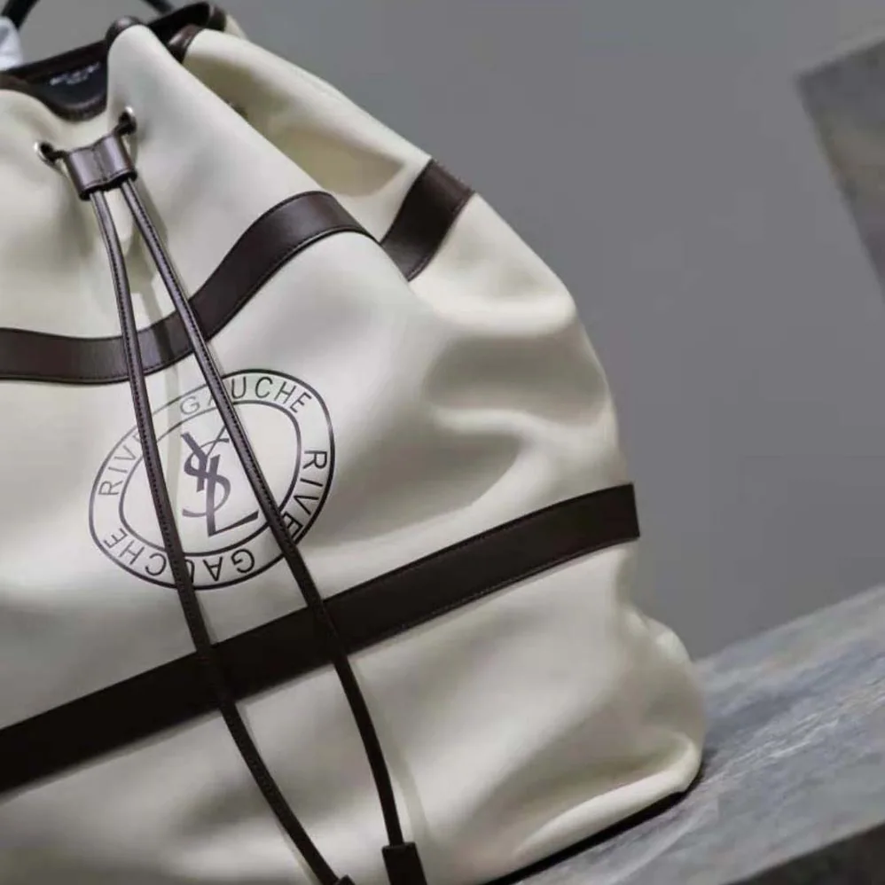 Saint Laurent YSL Rive Gauche Sling Bag in Smooth Leather for Men in White