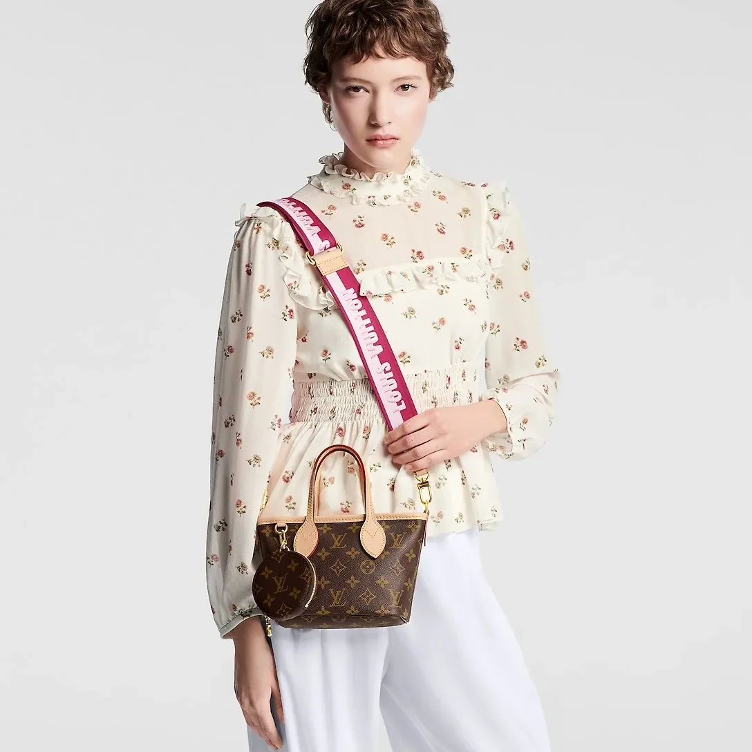 Louis Vuitton Neverfull BB Tote Bag in Pink Peony Gold Hardware