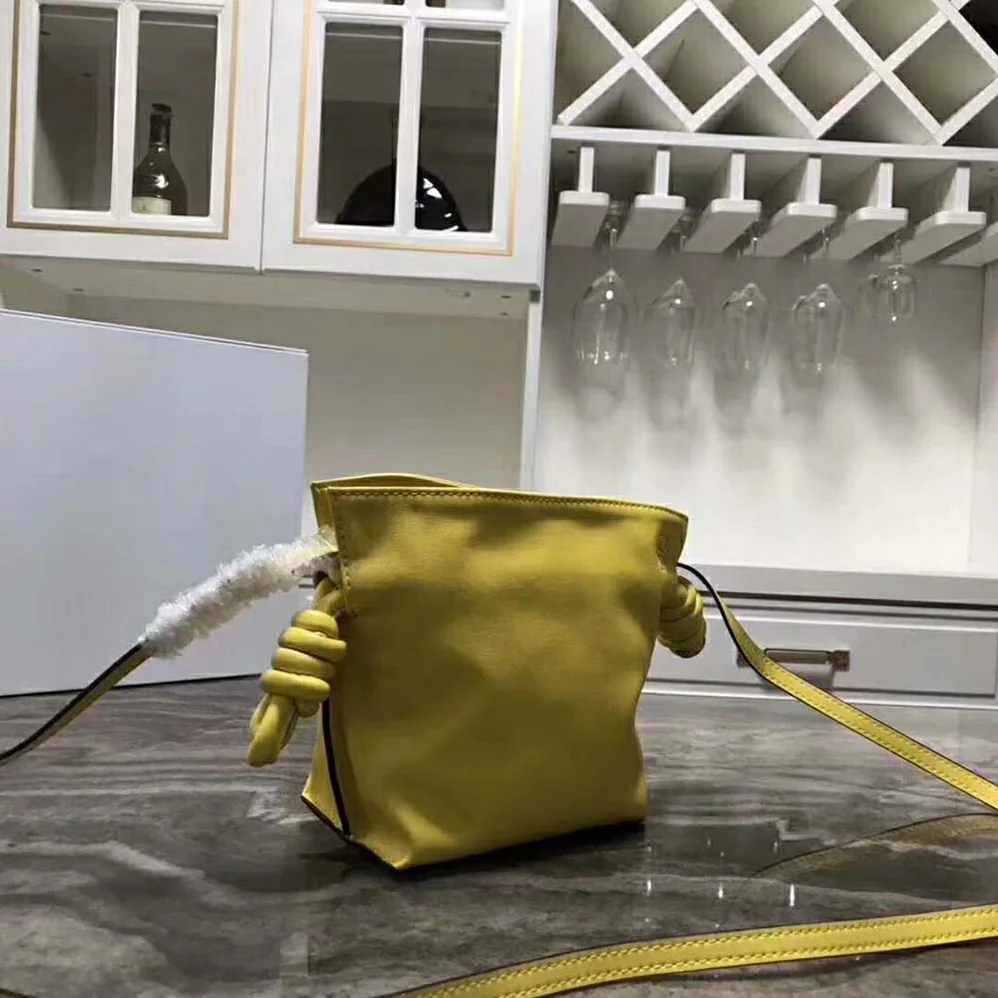 Loewe Flamenco Knot Mini Bag in Nappa Leather for Women in Yellow