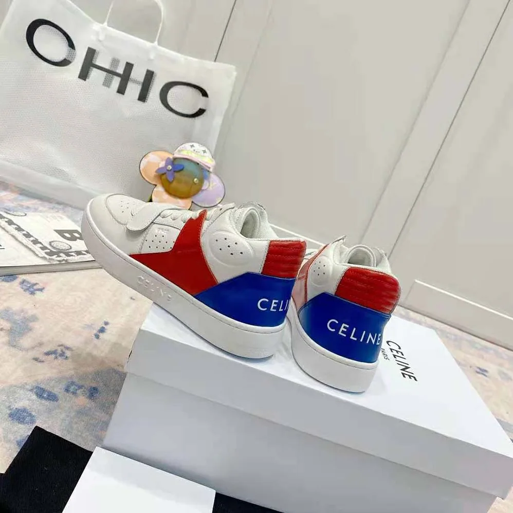 Celine CT-02 Mid Sneaker with Scratch in Calfskin for Men in Red