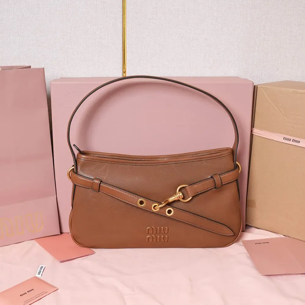 Miu Miu Aventure Nappa Leather Bag for Women in Brown