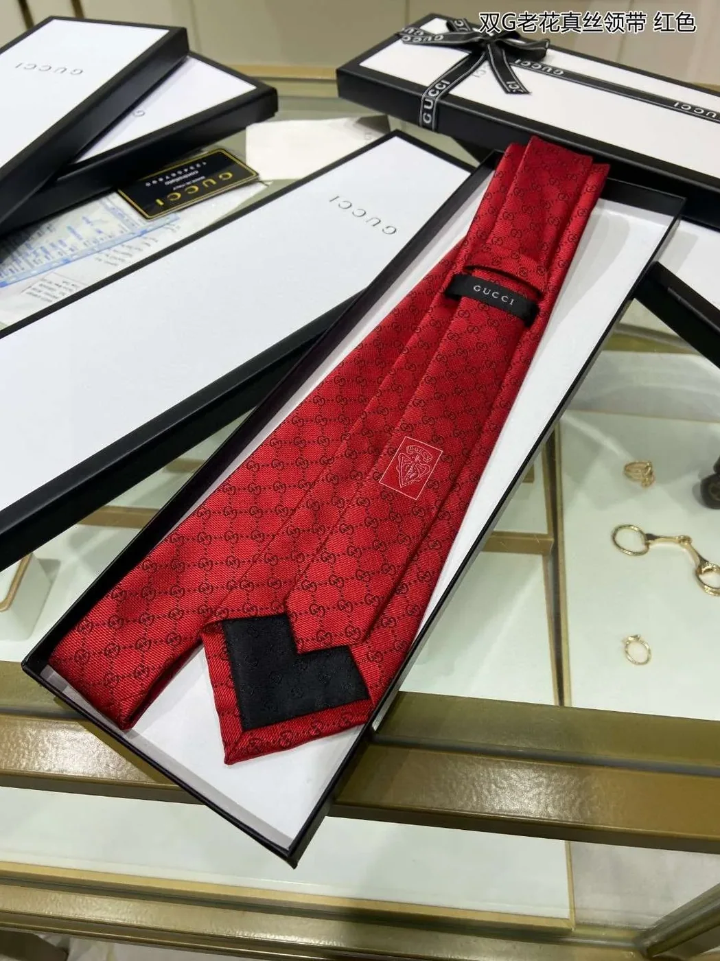 Gucci Pattern Silk Tie Red Gucci Pattern Silk Tie Red