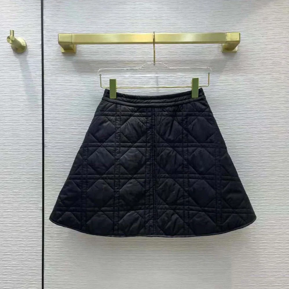 Dior Macrocannage Miniskirt Black Quilted Technical Taffeta for Women Dior Macrocannage Miniskirt Black Quilted Technical Taffeta for Women