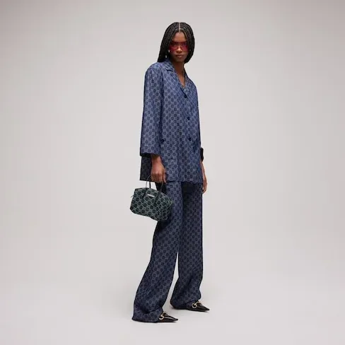 Gucci Boston With Gucci Plaque Small Shoulder Bag in Dark Blue Palladium Hardware Gucci Boston With Gucci Plaque Small Shoulder Bag in Dark Blue Palladium Hardware