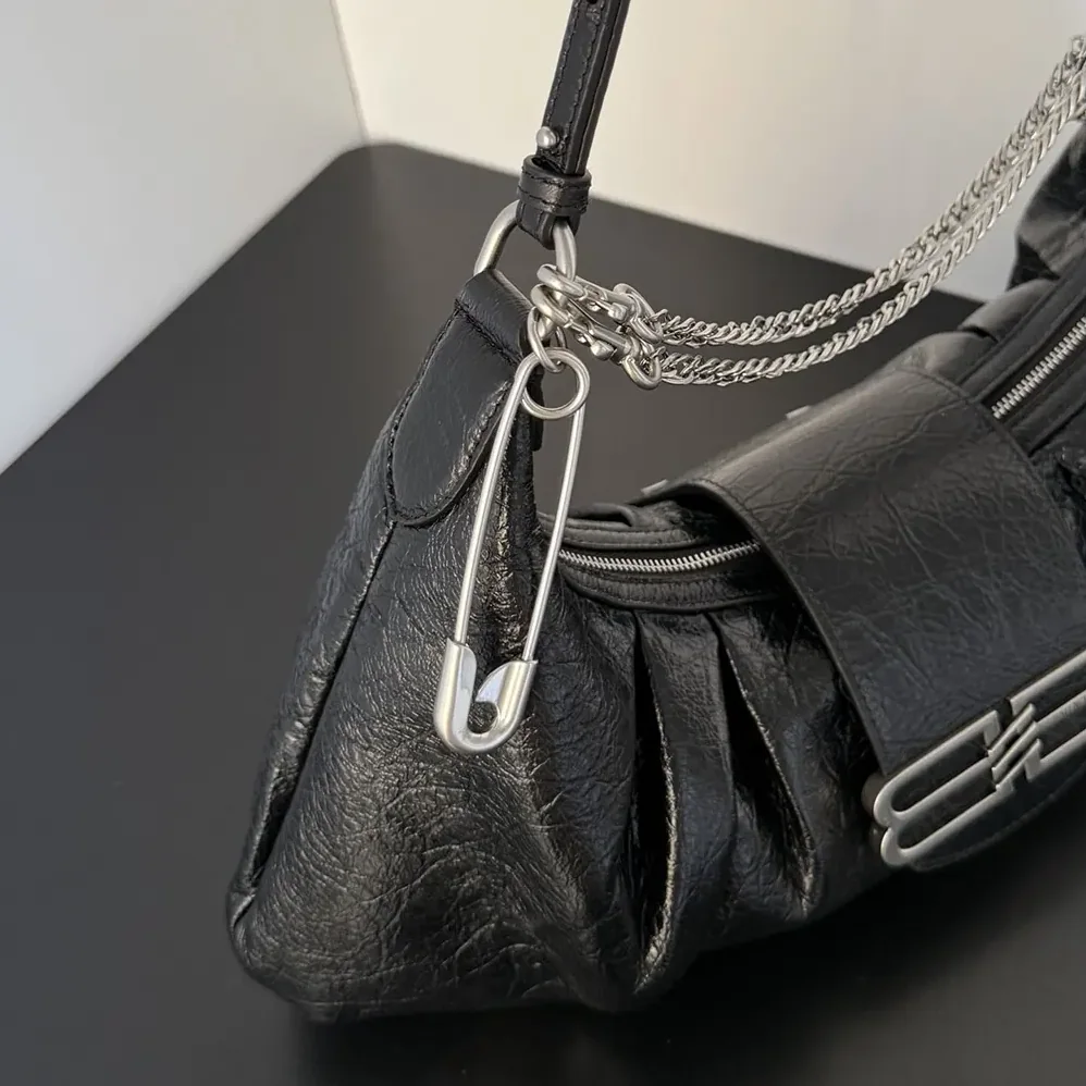 Balenciaga Pamela Shoulder Bag Medium in Black Arena lambskin for Women