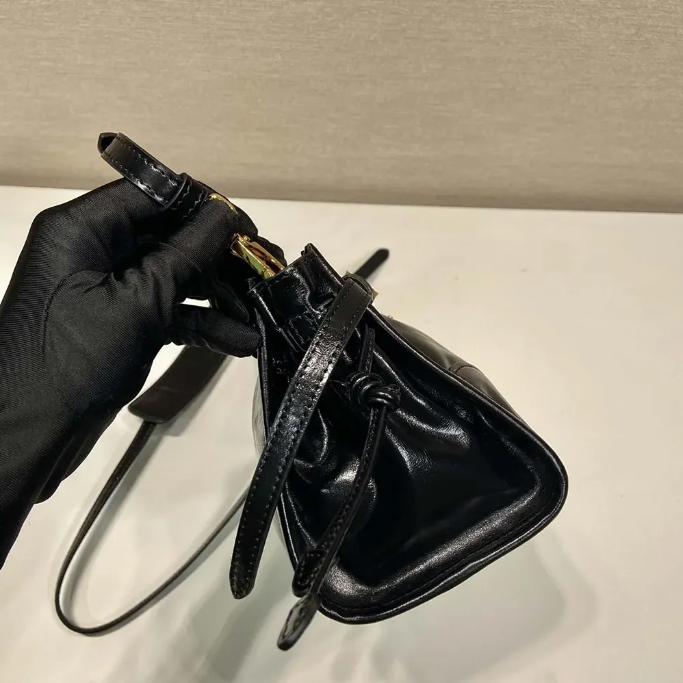 Prada Small Leather Shoulder Bag for Women in Black Prada Small Leather Shoulder Bag for Women in Black