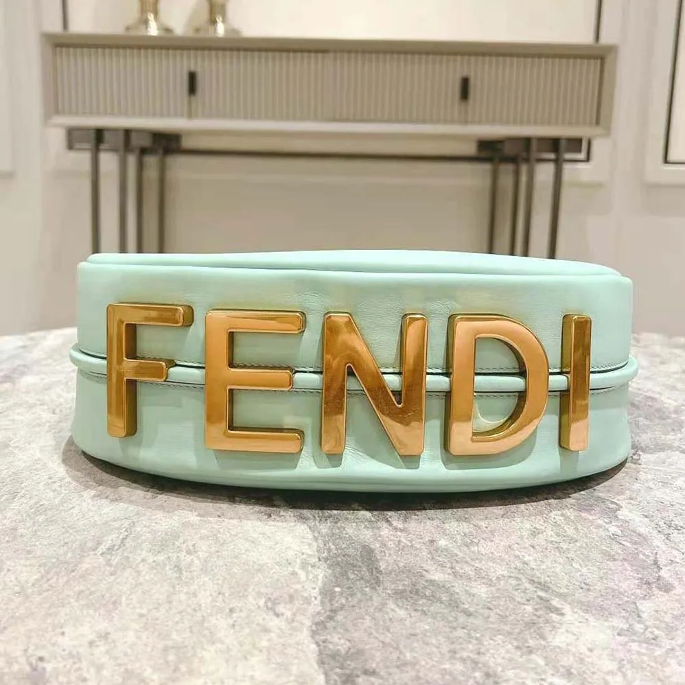 Fendi Fendigraphy Small Mint Green Leather Bag for Women
