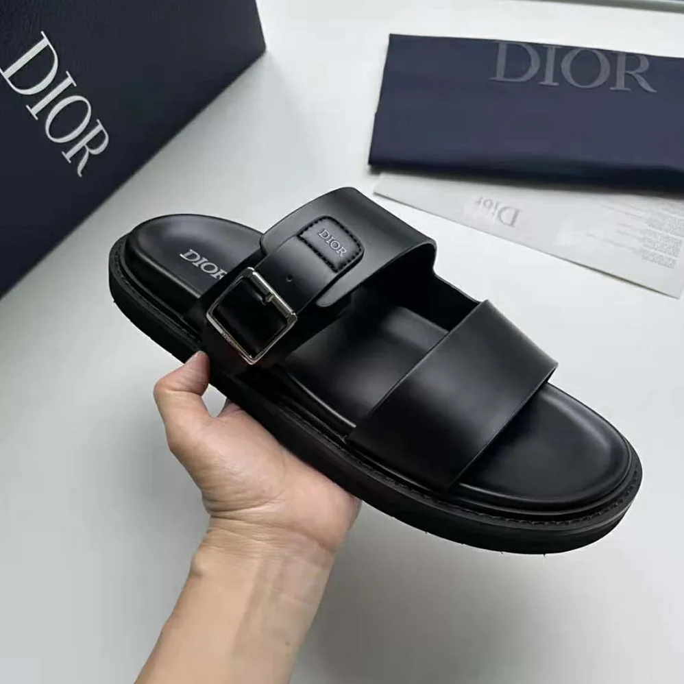 Dior Aqua Sandal Black Smooth Calfskin for Men Dior Aqua Sandal Black Smooth Calfskin for Men