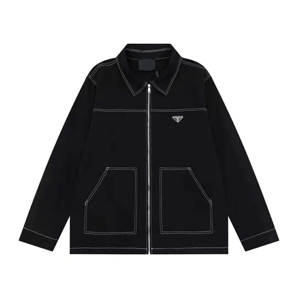 Prada Technical Fabric Blouson Jacket for Women in Black Prada Technical Fabric Blouson Jacket for Women in Black