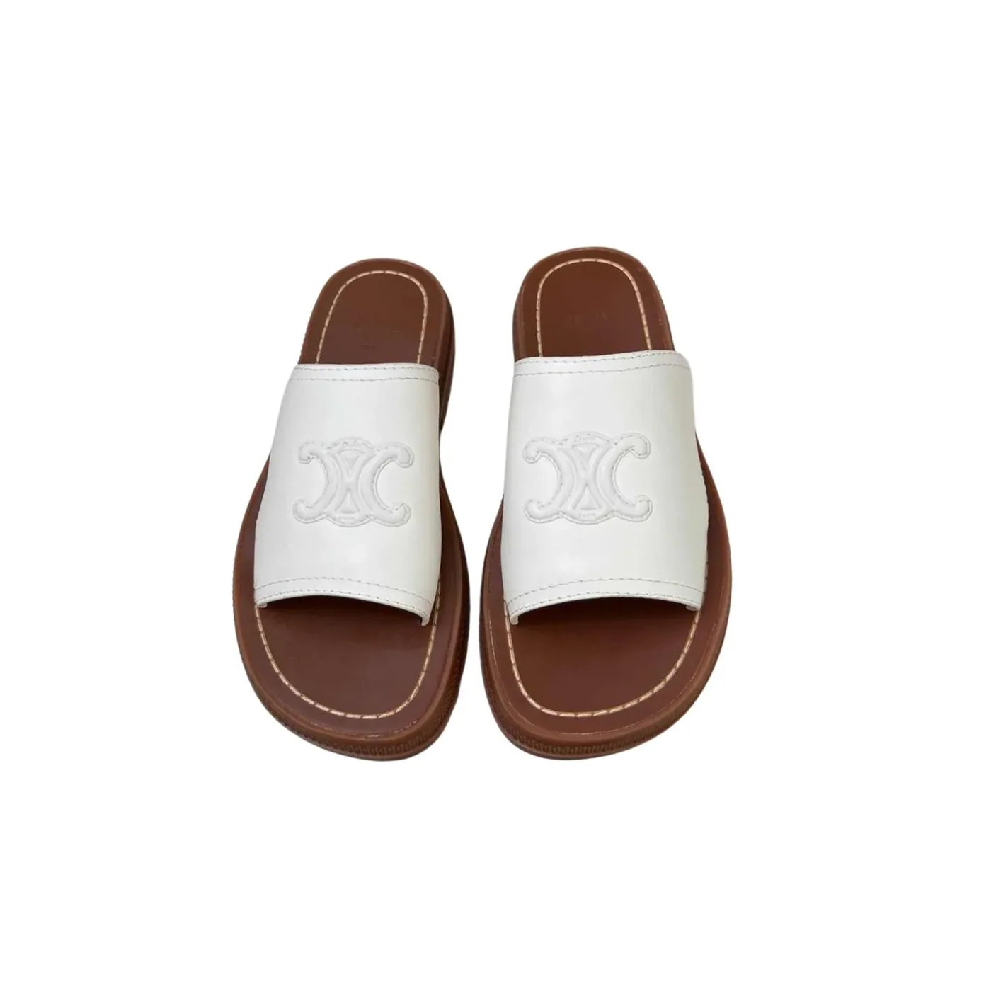 Celine Clea Triomphe Slide White