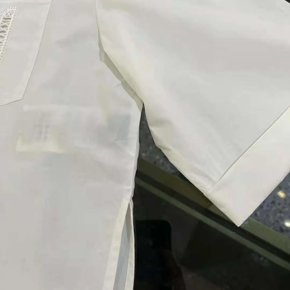 Fendi White Poplin Shirt with Classic Collar and Breast Pocket for Women Fendi White Poplin Shirt with Classic Collar and Breast Pocket for Women