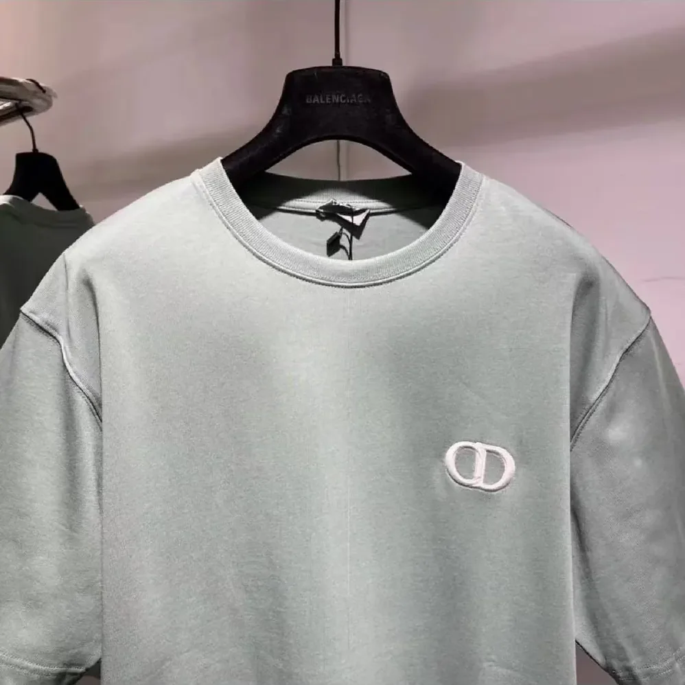 Dior CD Icon T-Shirt Relaxed Fit Aqua Cotton Jersey for Men