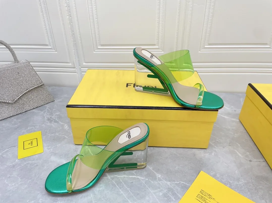 Fendi First Green Transparent High in Heeled Sandals