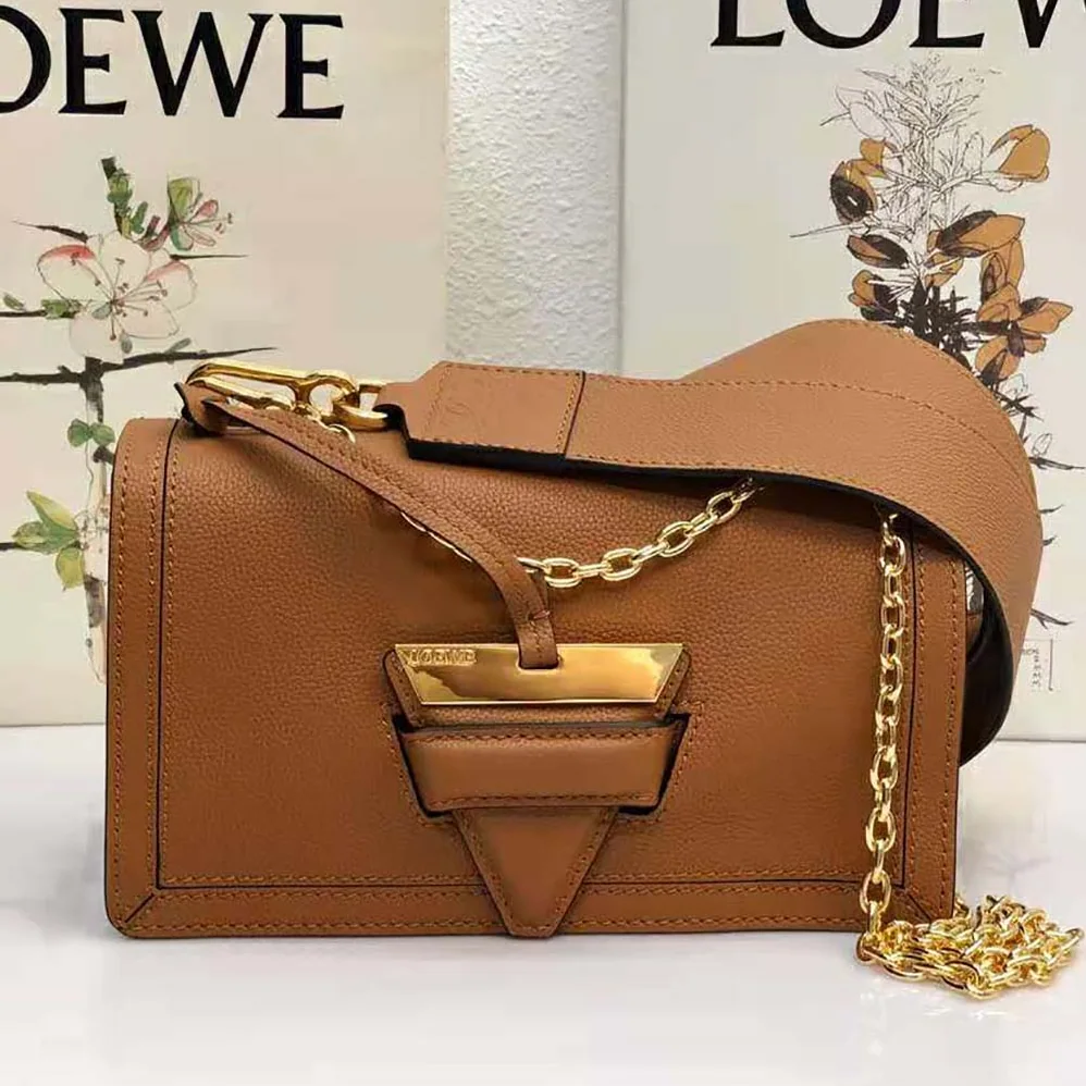Loewe Mini Barcelona Bag in Soft Grained Calfskin for Women in Brown Loewe Mini Barcelona Bag in Soft Grained Calfskin for Women in Brown