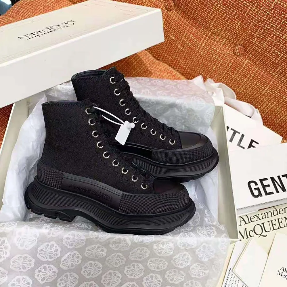 Alexander Mcqueen Tread Slick Boot for Women in Black Alexander Mcqueen Tread Slick Boot for Women in Black