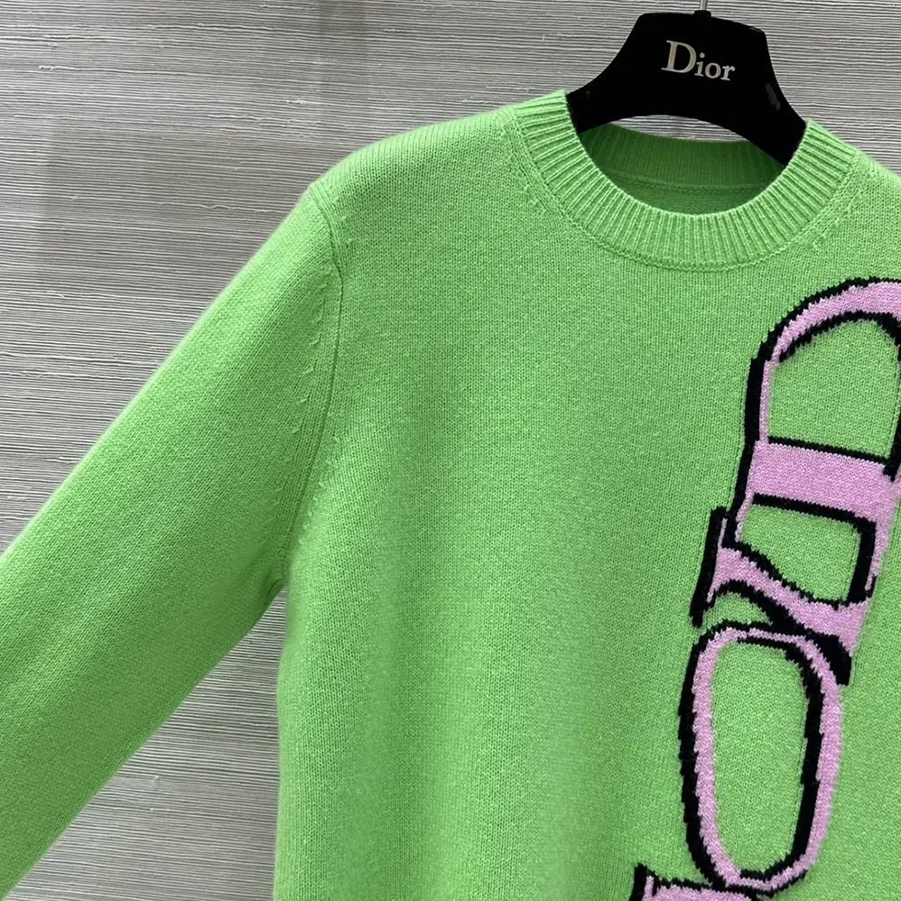 Dior DIOR AND LEWIS HAMILTON Sweater Green Virgin Wool and Cashmere Intarsia for Men