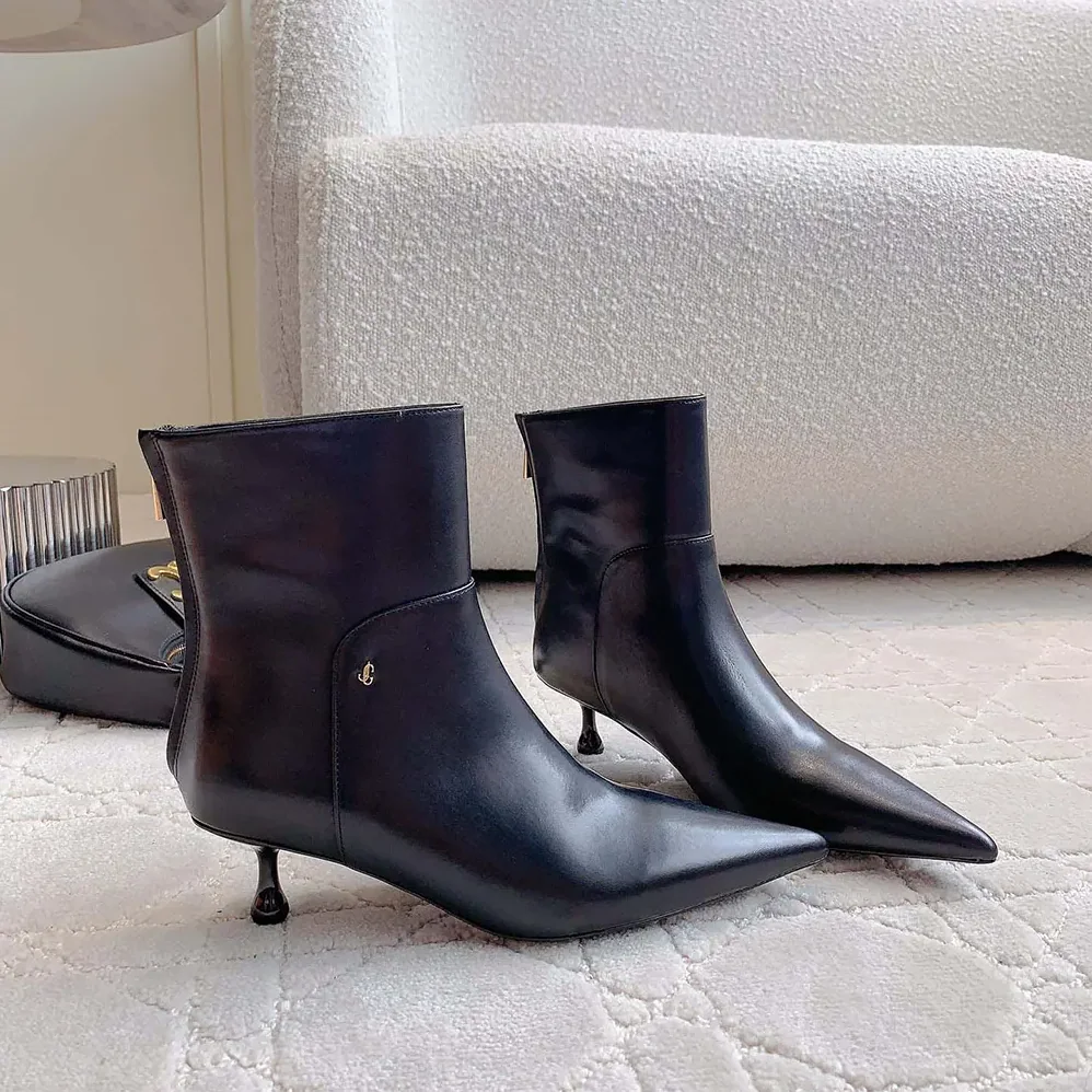 Jimmy Choo Cycas Ankle Boot 50 Black Nappa Leather Ankle Boots for Women