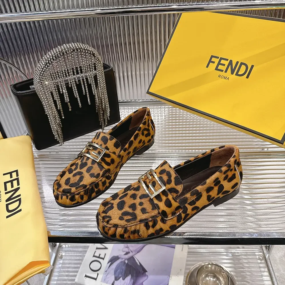 Fendi Baguette Printed Cavallino Calfskin Loafers for Women Fendi Baguette Printed Cavallino Calfskin Loafers for Women