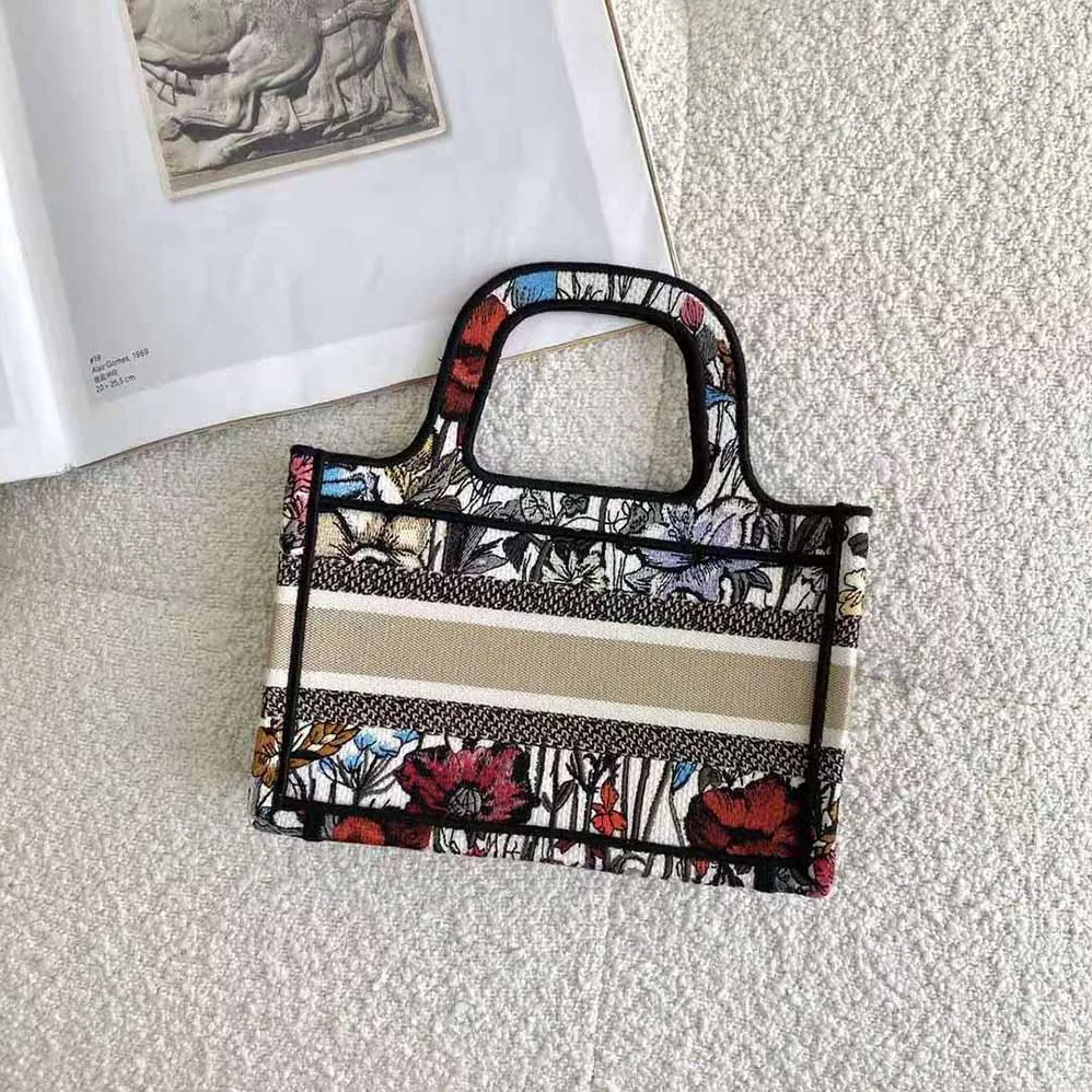 Dior Mini Dior Book Tote Multicolor Mille Fleurs Embroidery for Women Dior Mini Dior Book Tote Multicolor Mille Fleurs Embroidery for Women