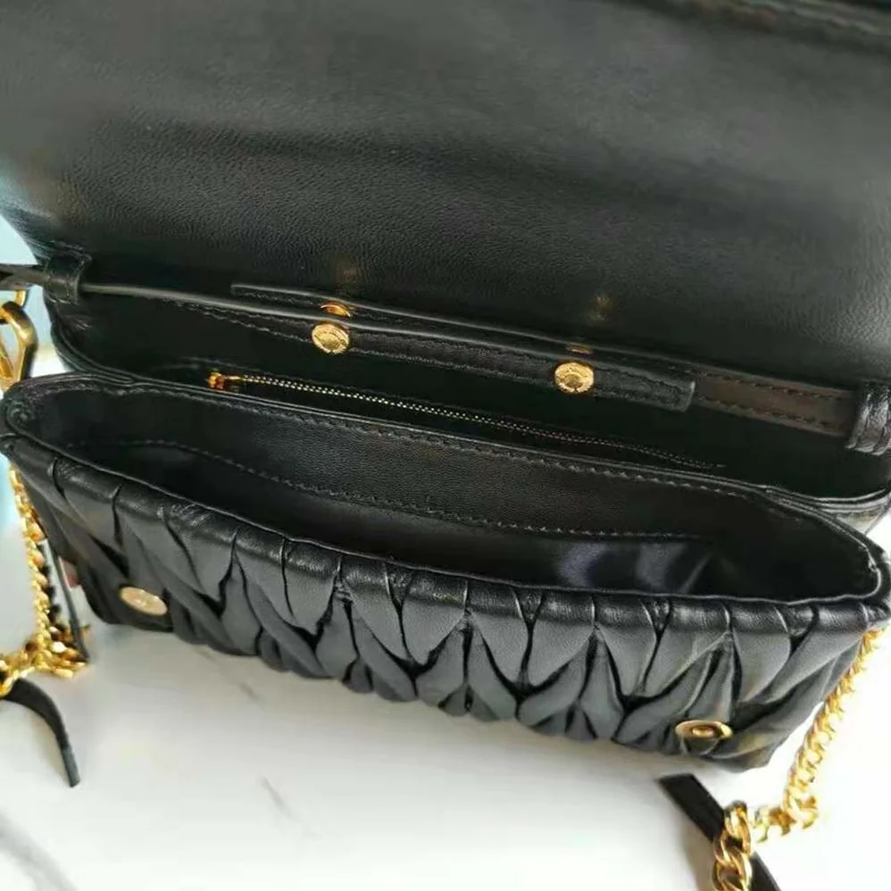 Miu Miu Matelasse Nappa Leather Shoulder Bag for Women in Black