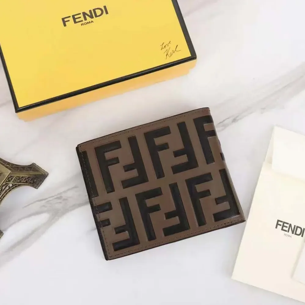 Fendi Bi-Fold Wallet in FF Motif Nappa Leather for Men