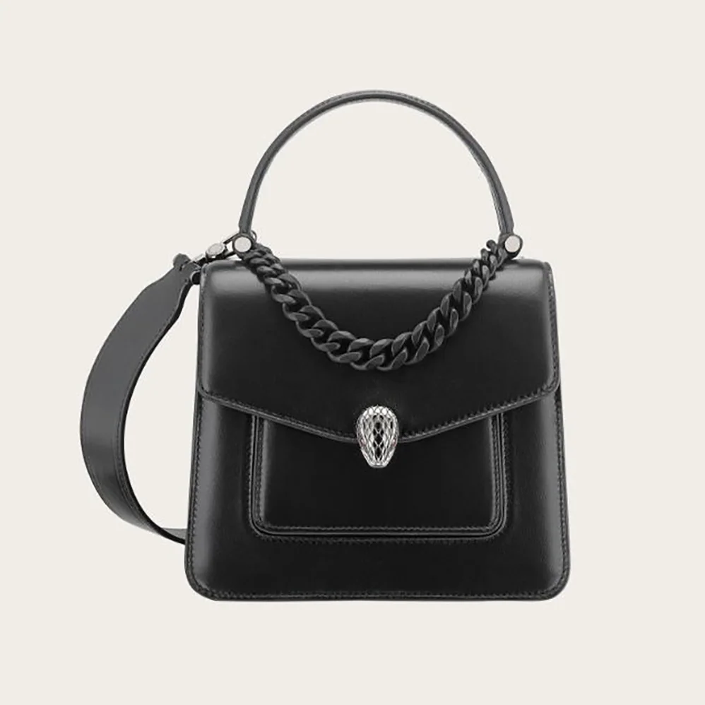 Bvlgari Serpenti Forever Top Handle Bag in Nappa Leather for Women in Black Bvlgari Serpenti Forever Top Handle Bag in Nappa Leather for Women in Black