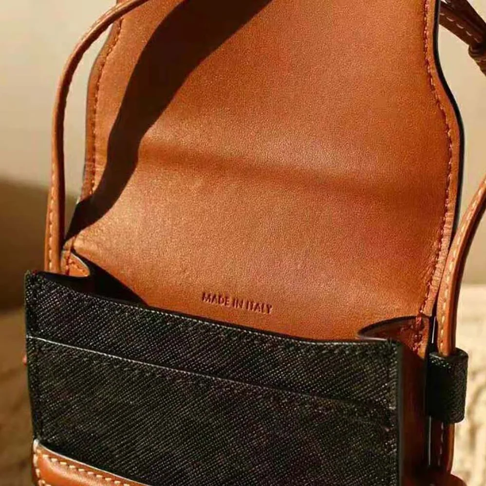Celine Phone Pouch with Flap in Triomphe Canvas and Lambskin for Women in Brown