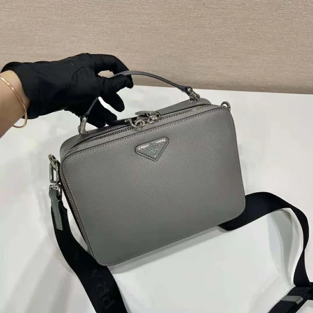 Prada Brique Saffiano Leather Bag for Men in Gray Prada Brique Saffiano Leather Bag for Men in Gray