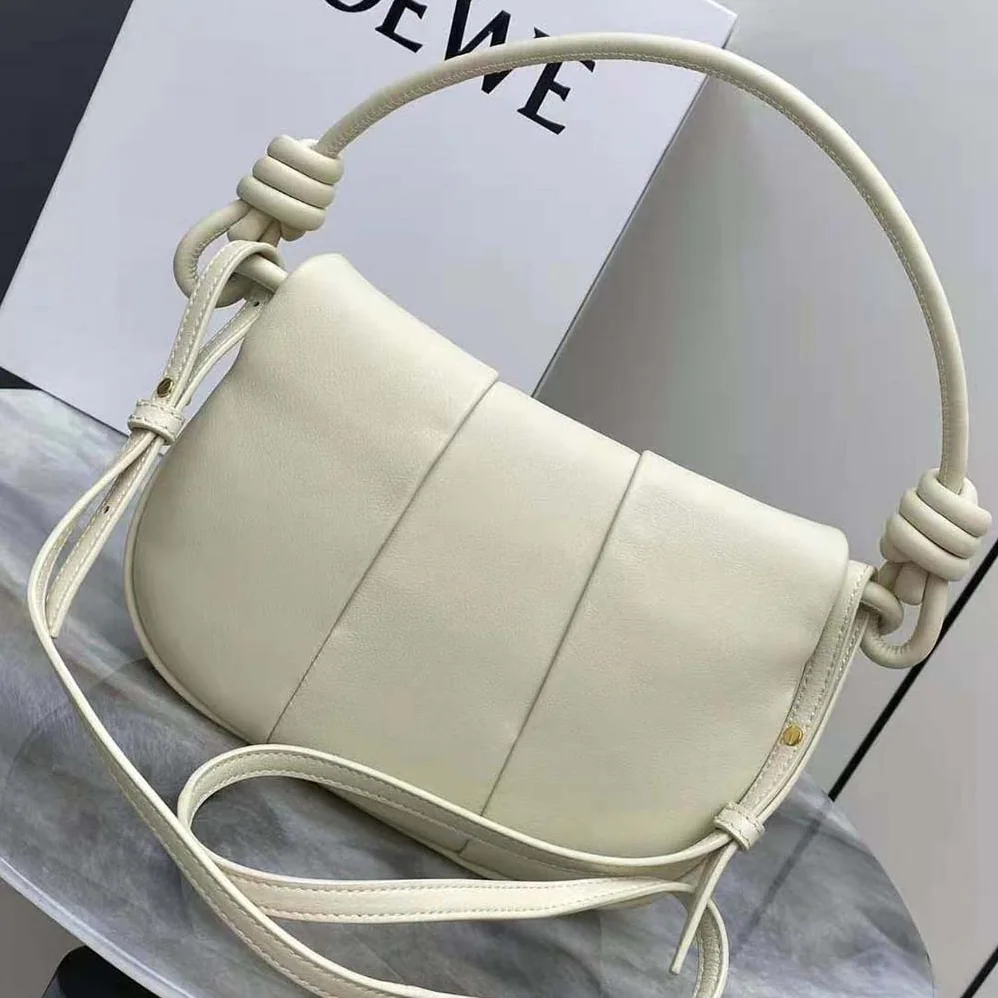 Loewe Paseo Satchel in Shiny Nappa Calfskin for Women in White