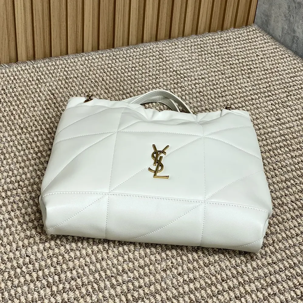 Saint Laurent YSL Jamie Large Pochon In Lambskin for Women in White Saint Laurent YSL Jamie Large Pochon In Lambskin for Women in White