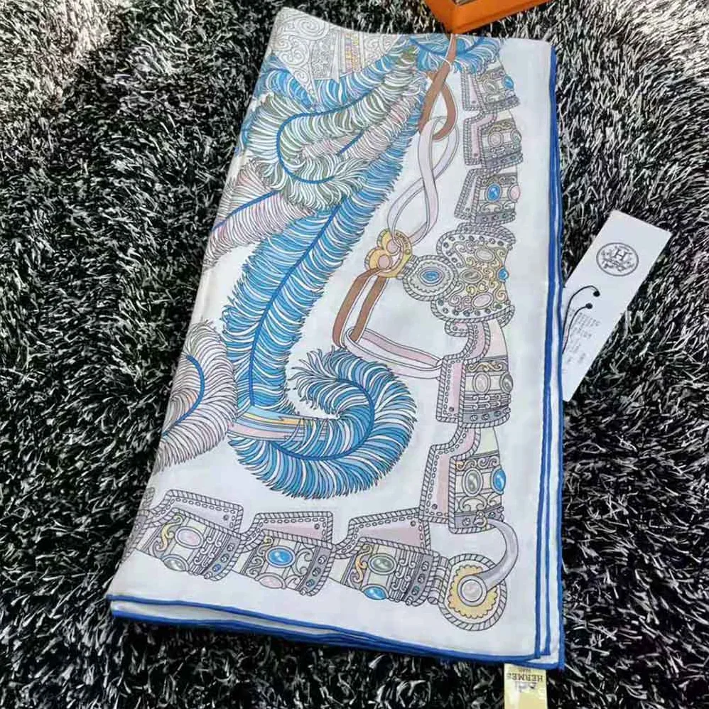 Dior Le Jugement Square Scarf Blue Silk Twill for Women