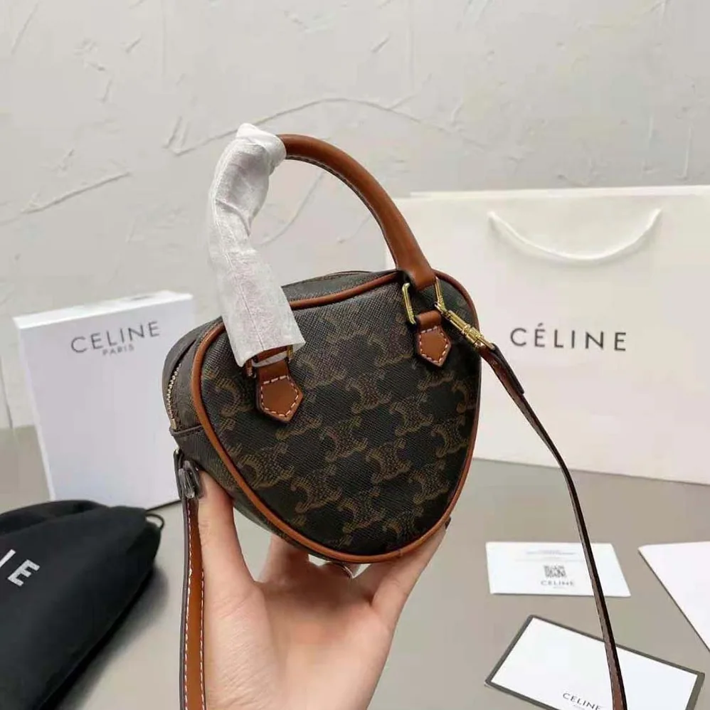 Celine Medium Celine Heart in Triomphe Canvas and Calfskin for Women Celine Medium Celine Heart in Triomphe Canvas and Calfskin for Women