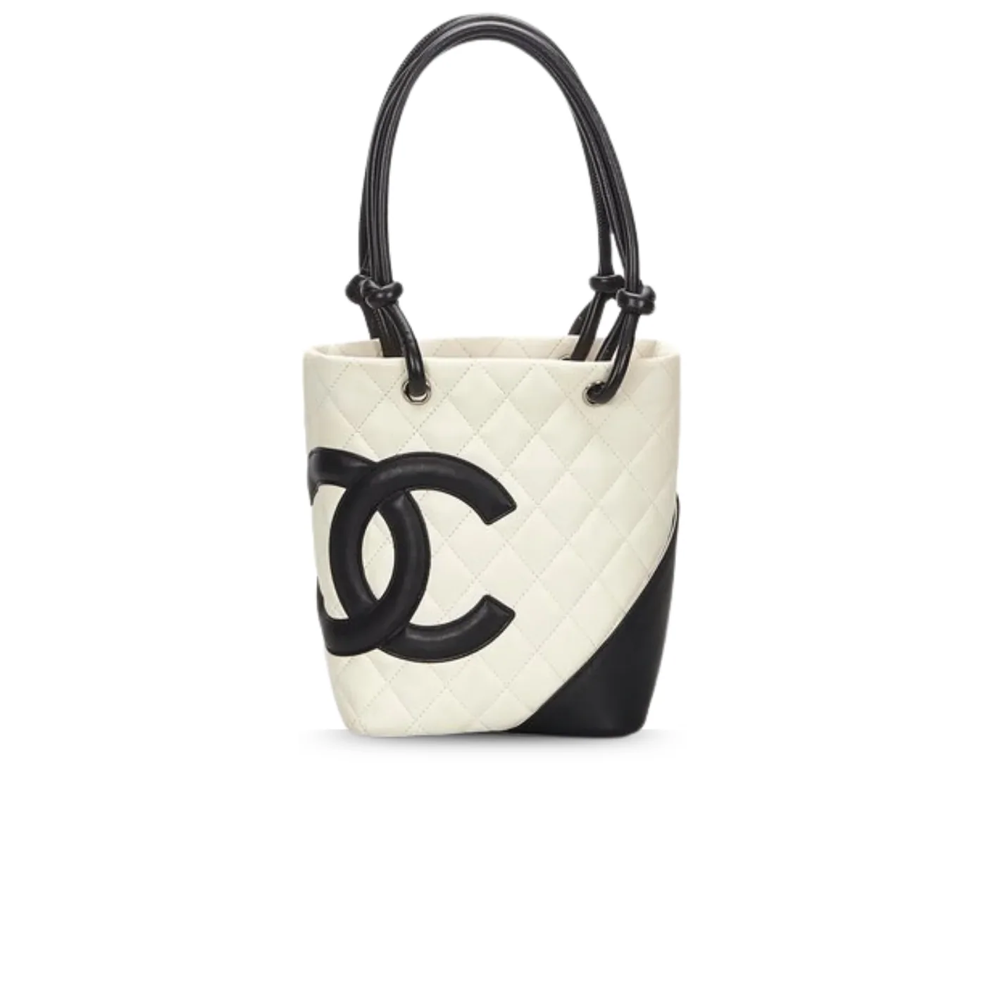 Chanel Cambon Ligne Small Bucket Bag in White Silver Hardware