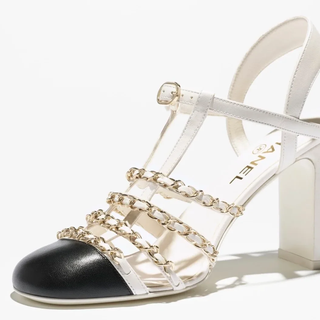 Chanel Slingbacks White/ Black --U5474