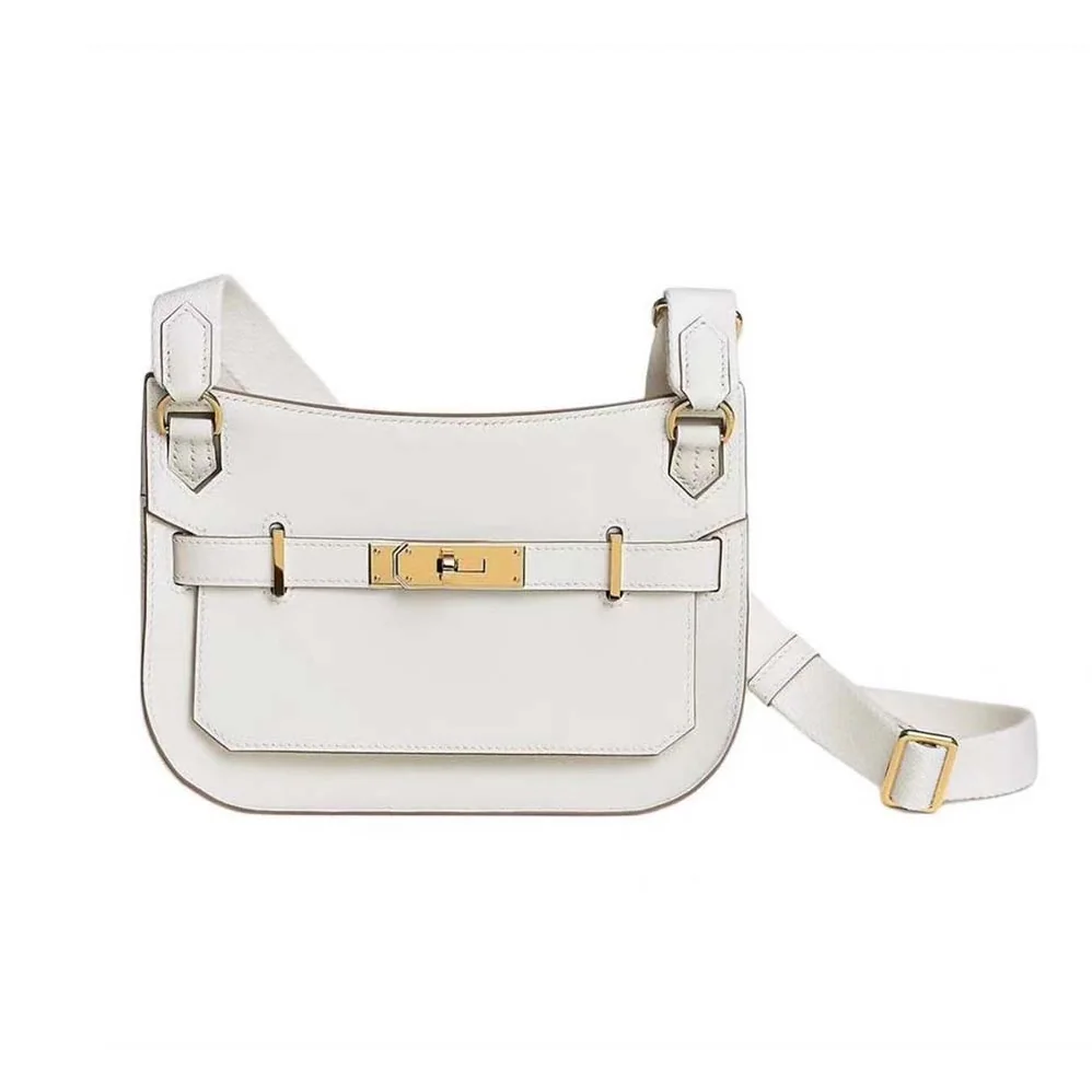 Hermes Jyspiere in Evercolor Leather for Women in White/Gold Hermes Jyspiere in Evercolor Leather for Women in White/Gold