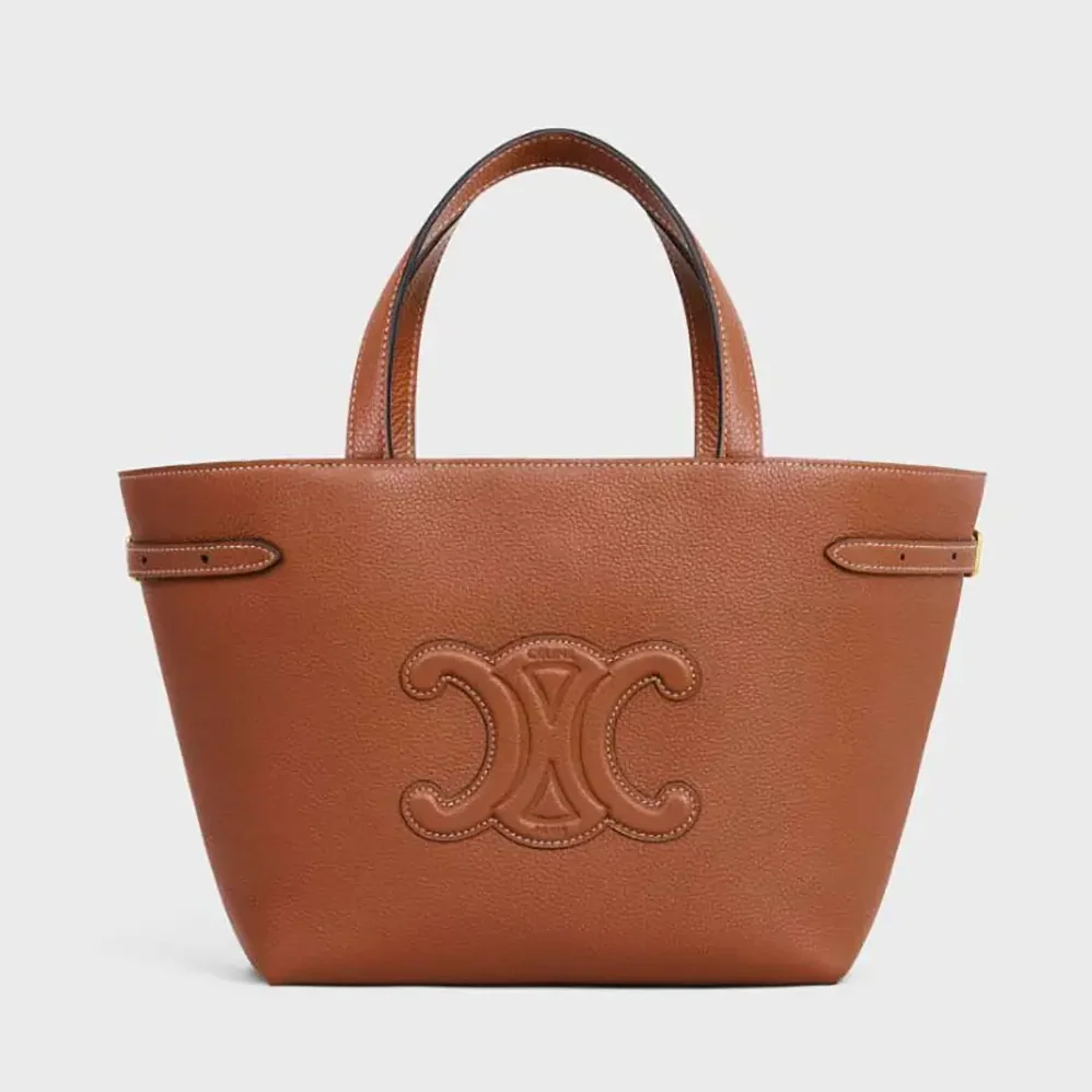 Celine Mini Cabas Anais Cuir Triomphe in Grained Calfskin for Unisex in Brown Celine Mini Cabas Anais Cuir Triomphe in Grained Calfskin for Unisex in Brown